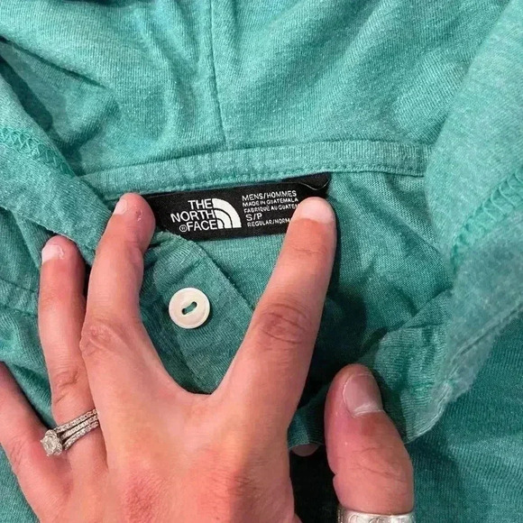 The North Face Hooded Henley Pullover LongSleeve Shirt Porcelain Green Men Small - Picture 4 of 6